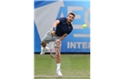 EASTBOURNE, ENGLAND - JUNE 16: Daniel Evans of Great Britain serves against Tobias Kamke of Germany during their Men's Singles first round match on day three of the Aegon International at Devonshire Park on June 16, 2014 in Eastbourne, England.  (Photo by Steve Bardens/Getty Images)